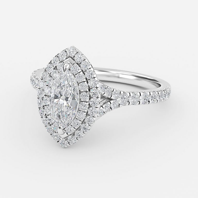 Marquise Double Halo Engagement Ring