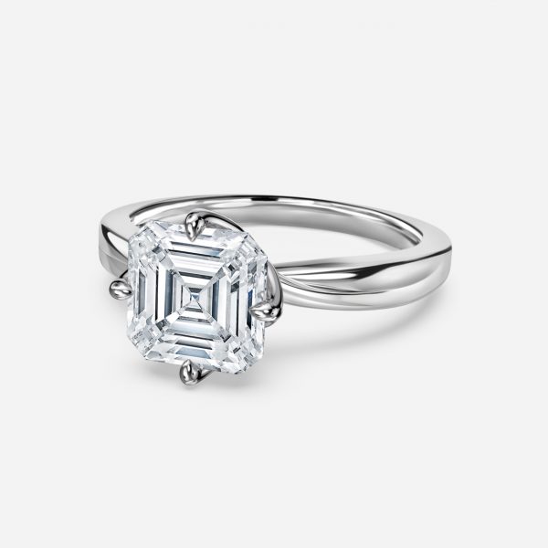 Asscher Solitaire Engagement Ring