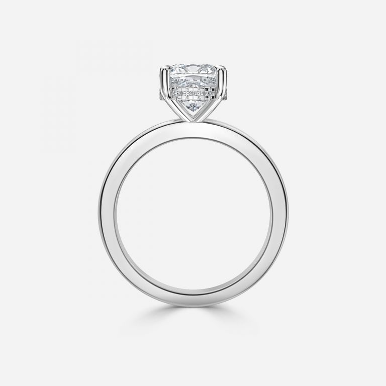 Cushion Hidden Halo Engagement Ring