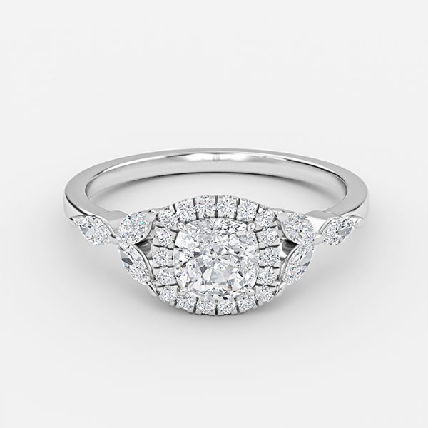 Cushion Halo Engagement Ring