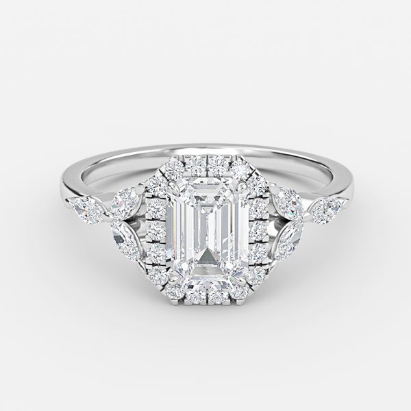 Emerald Halo Engagement Ring