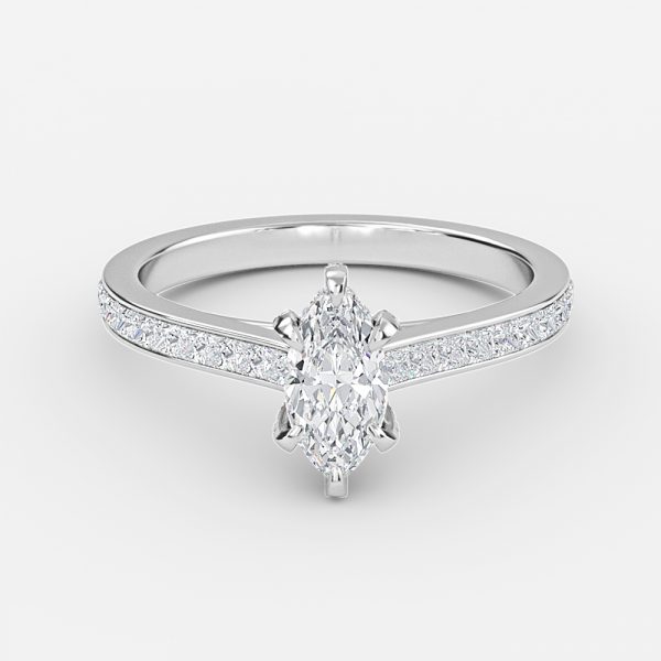 Marquise Hidden Halo Engagement Ring