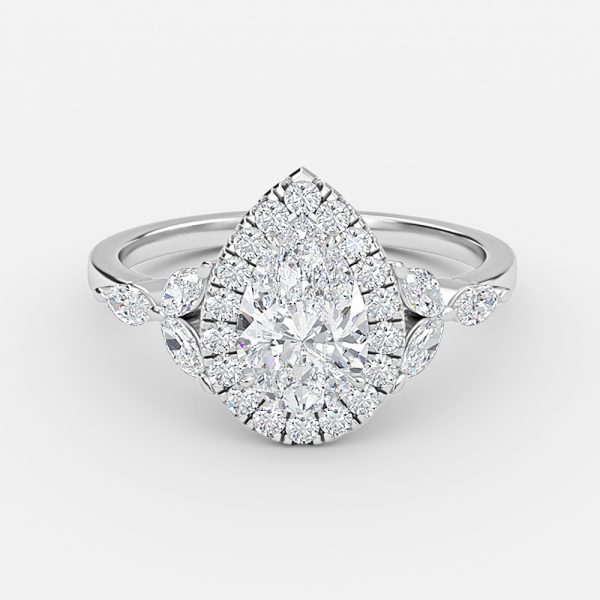 Pear Halo Engagement Ring
