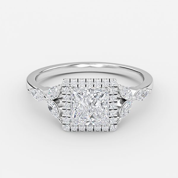 Princess Halo Engagement Ring