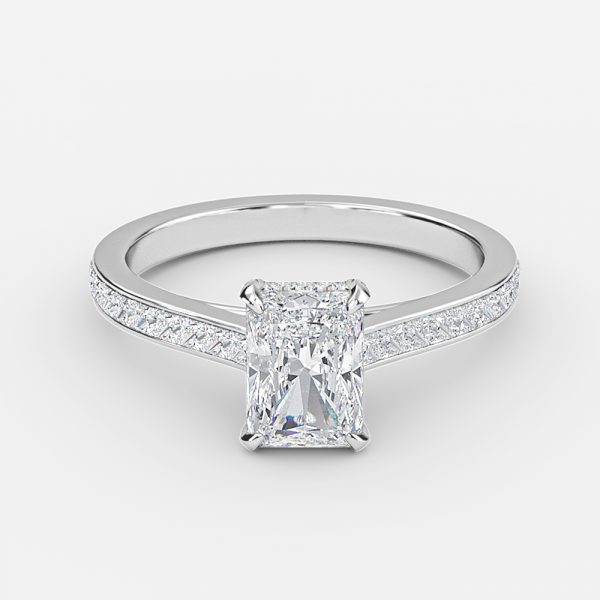 Radiant Hidden Halo Engagement Ring
