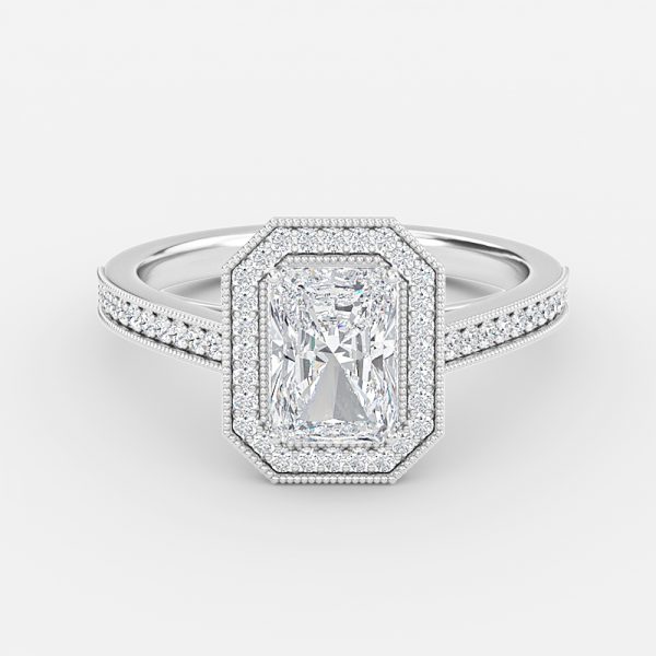 Radiant Halo Engagement Ring