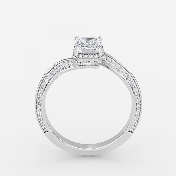 Emerald Hidden Halo Engagement Ring