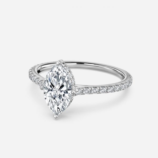 Marquise Hidden Halo Engagement Ring