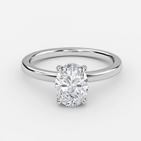 Oval Hidden Halo Engagement Ring