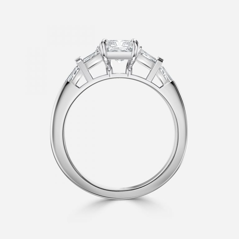 Radiant Three Stone Engagement Ring