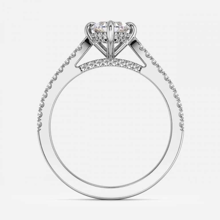Marquise Hidden Halo Engagement Ring