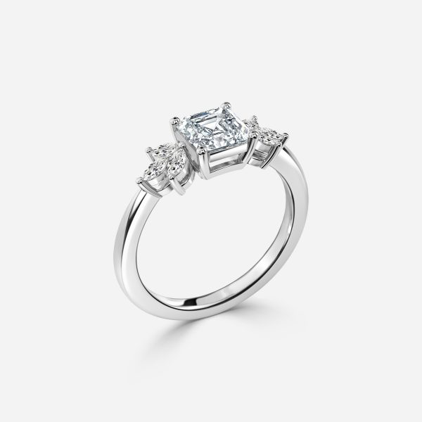 Asscher Cluster Engagement Ring