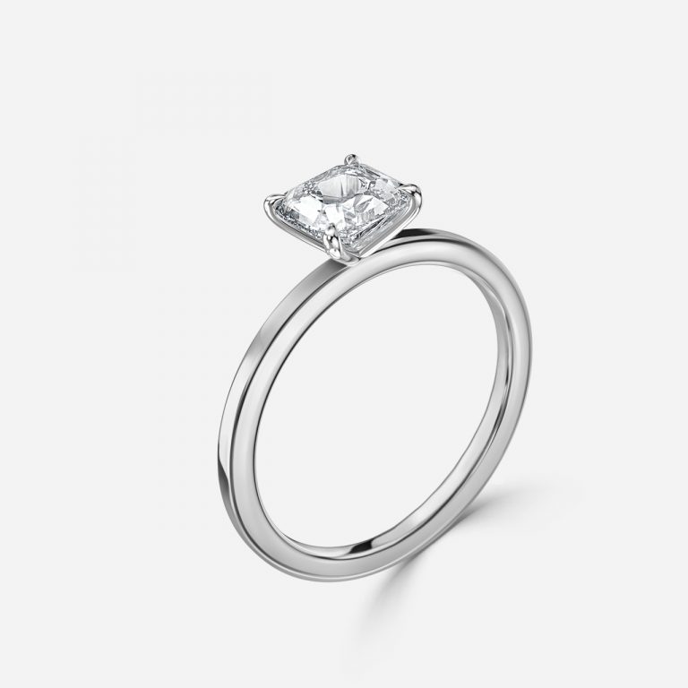 Asscher Solitaire Engagement Ring