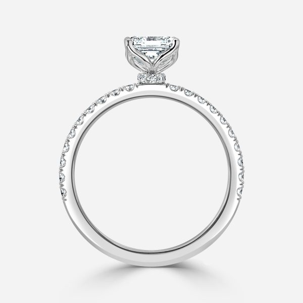 Asscher Hidden Halo Engagement Ring