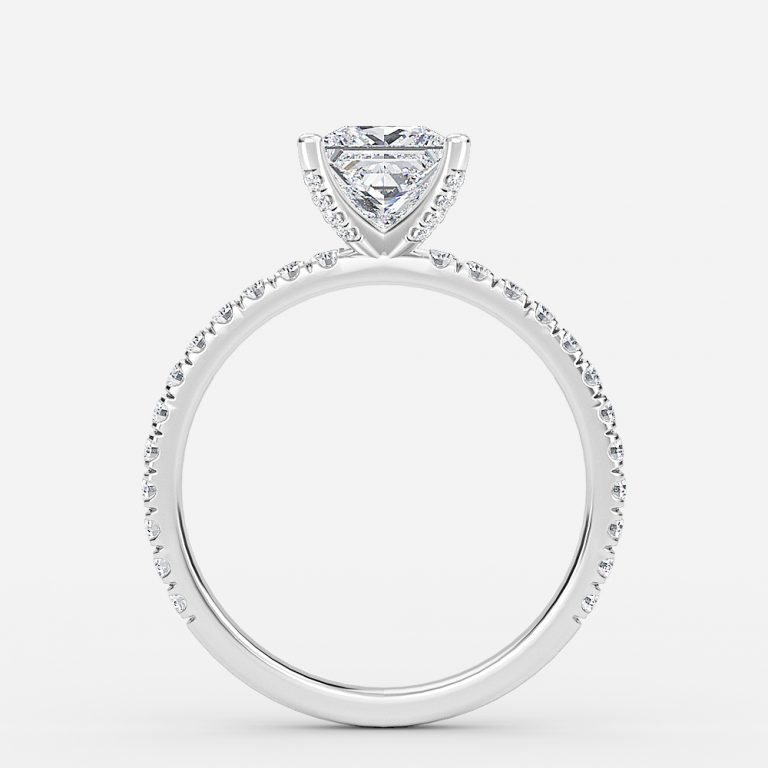 Princess Diamond Band Engagement Ring