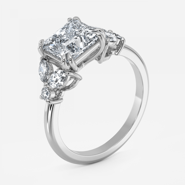 Princess Three Stone Engagement Ring