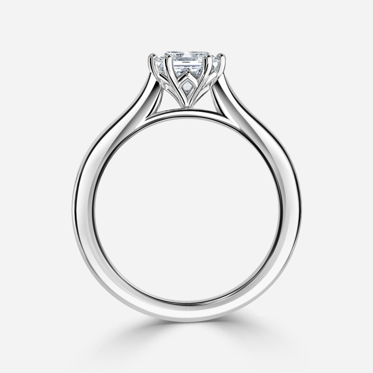 Asscher Solitaire Engagement Ring