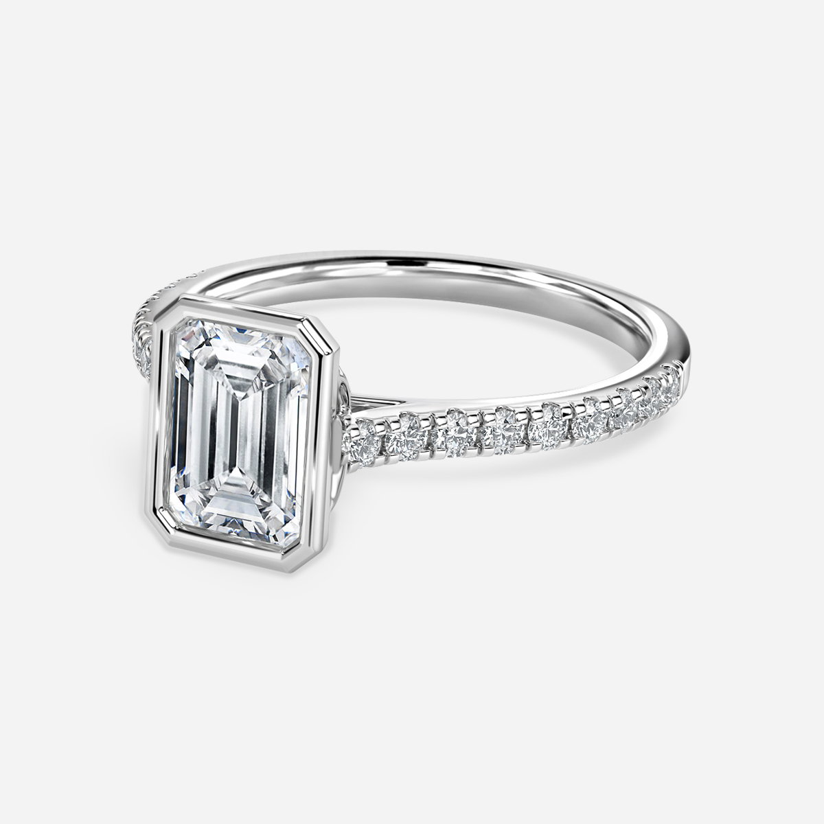Emerald Bezel Engagement Ring