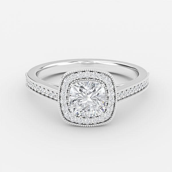 Cushion Halo Engagement Ring