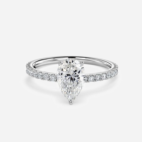 Pear Hidden Halo Engagement Ring