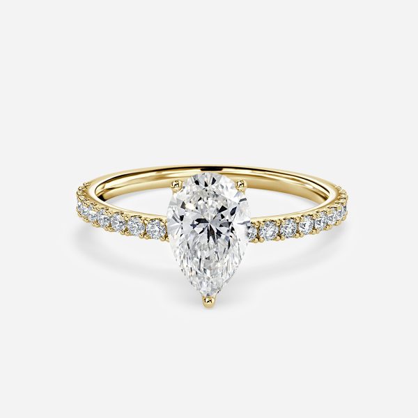 Pear Hidden Halo Engagement Ring