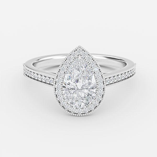 Pear Halo Engagement Ring