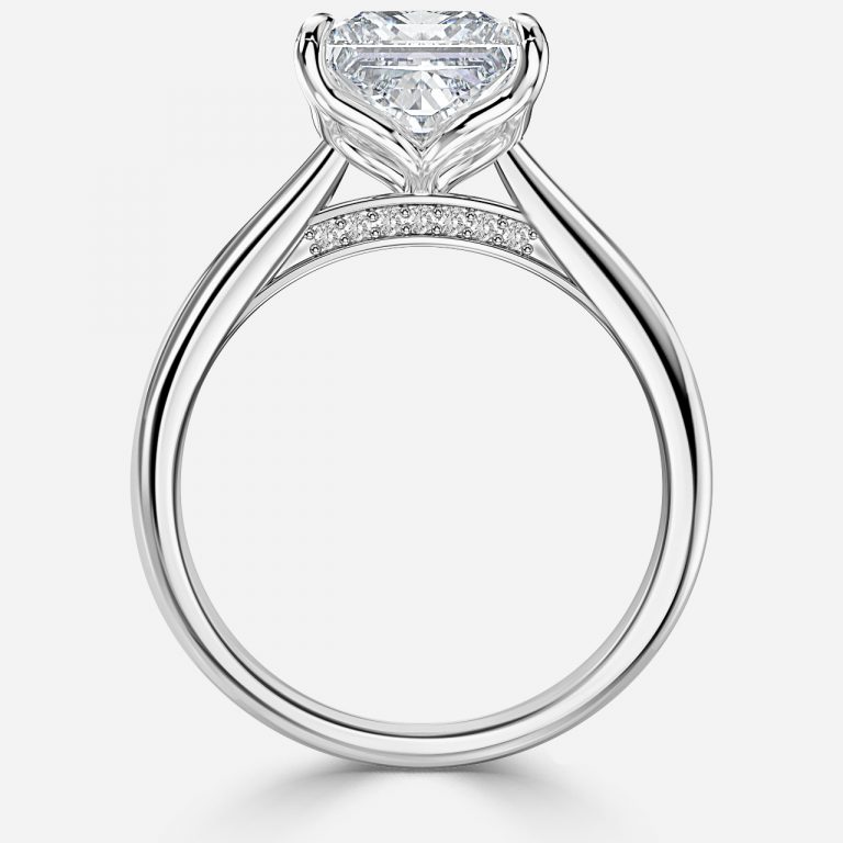 Princess Hidden Halo Engagement Ring