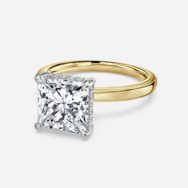 Princess Hidden Halo Engagement Ring