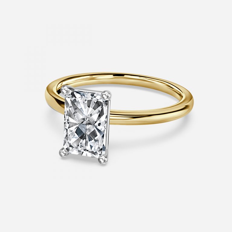 Radiant Two Tone Solitaire Engagement Ring