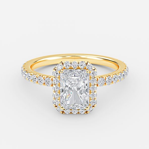 Radiant Halo Engagement Ring