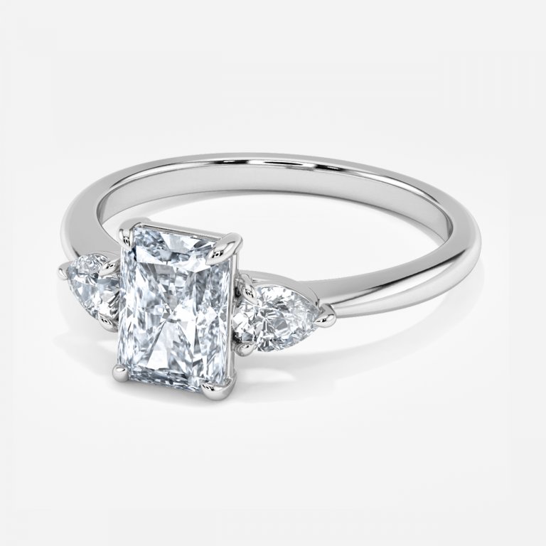 Radiant Three Stone Engagement Ring