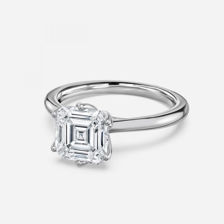 Asscher Solitaire Engagement Ring