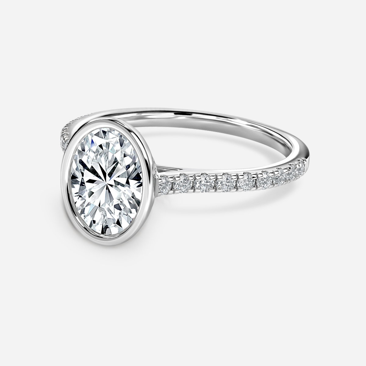 Oval Bezel Engagement Ring