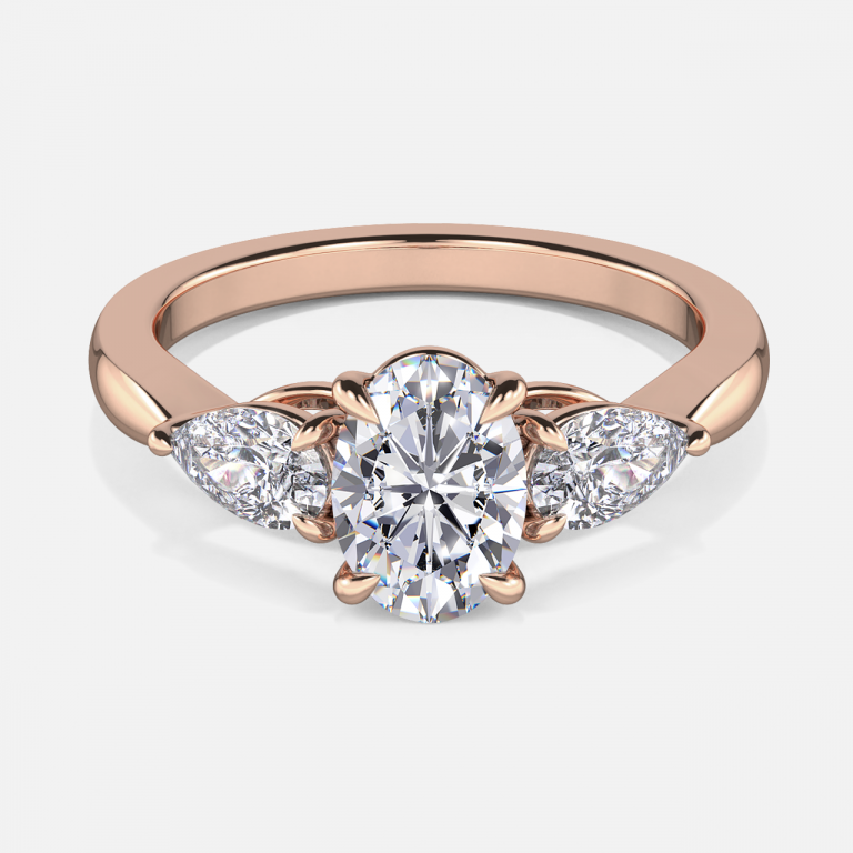 Oval Three Stone Engagement Ring