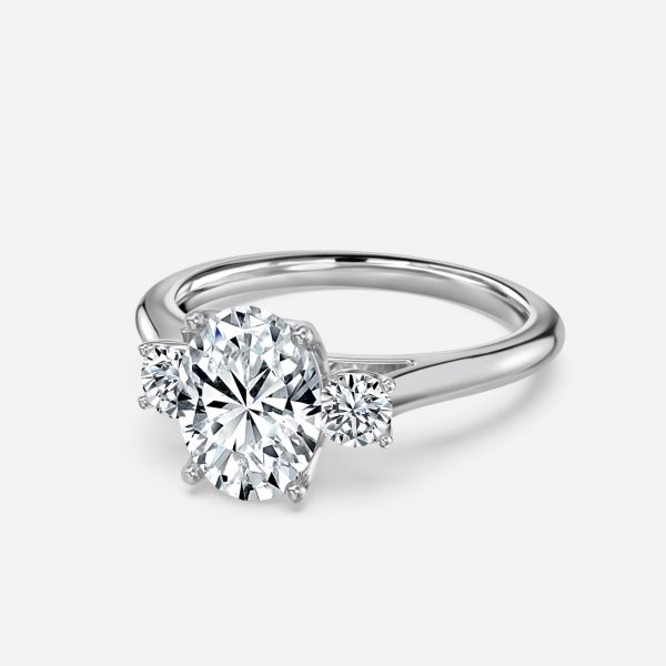 Oval Three Stone Engagement Ring