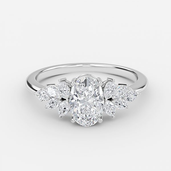 Oval Cluster Engagement Ring