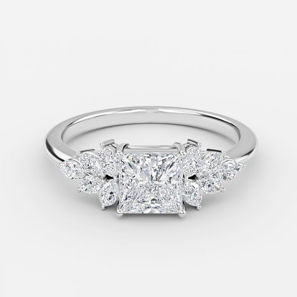 Princess Cluster Engagement Ring