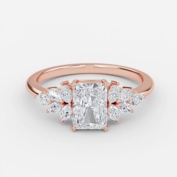Radiant Cluster Engagement Ring