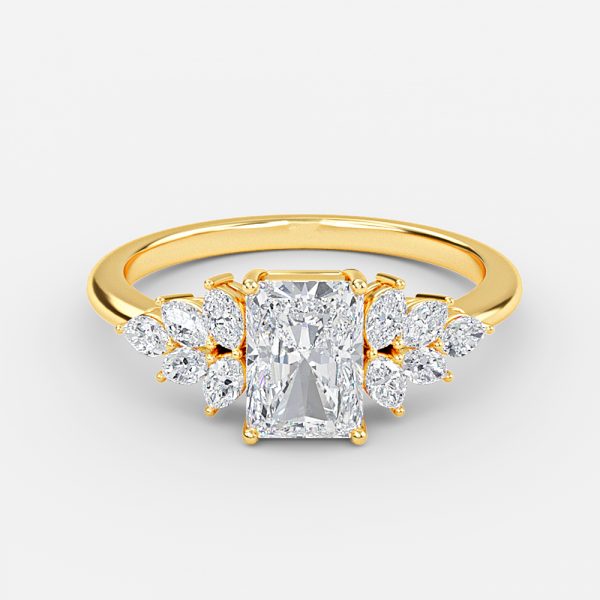Radiant Cluster Engagement Ring