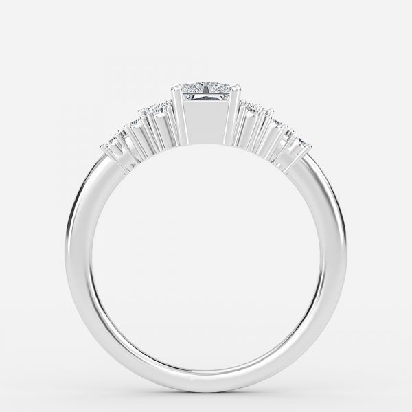 Radiant Cluster Engagement Ring