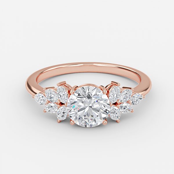 Round Cluster Engagement Ring