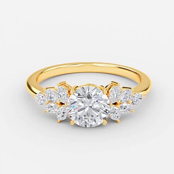 Round Cluster Engagement Ring