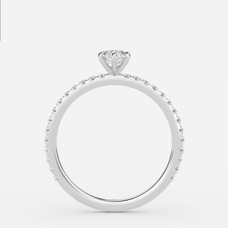 Petite Marquise Diamond Band Engagement Ring