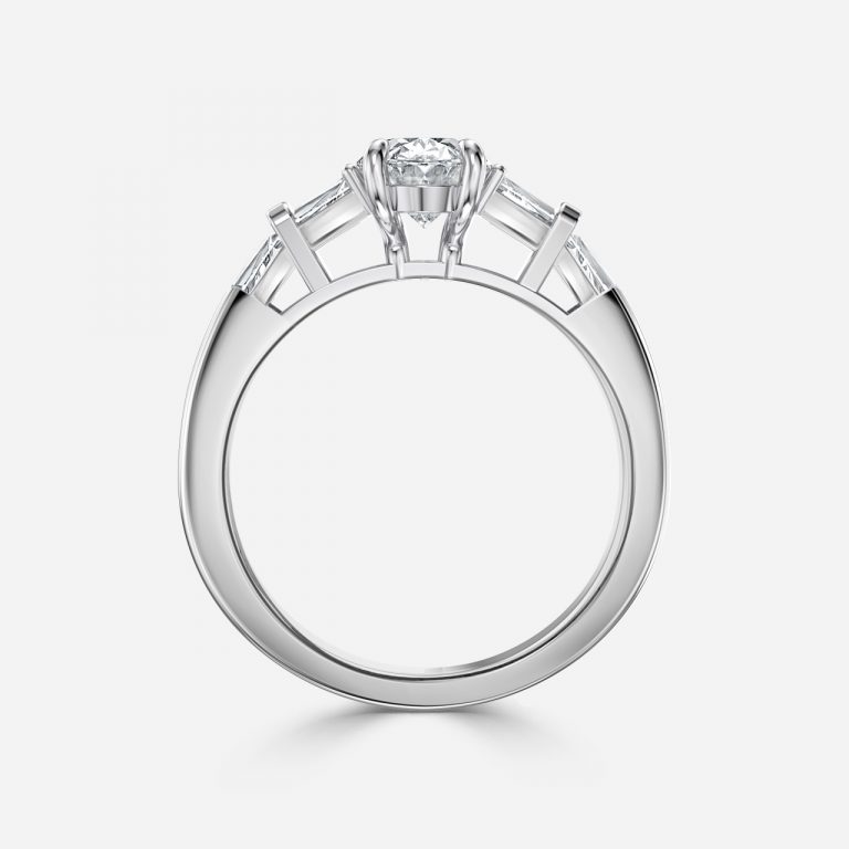 Oval Three Stone Engagement Ring