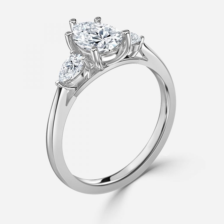 Pear Three Stone Engagement Ring