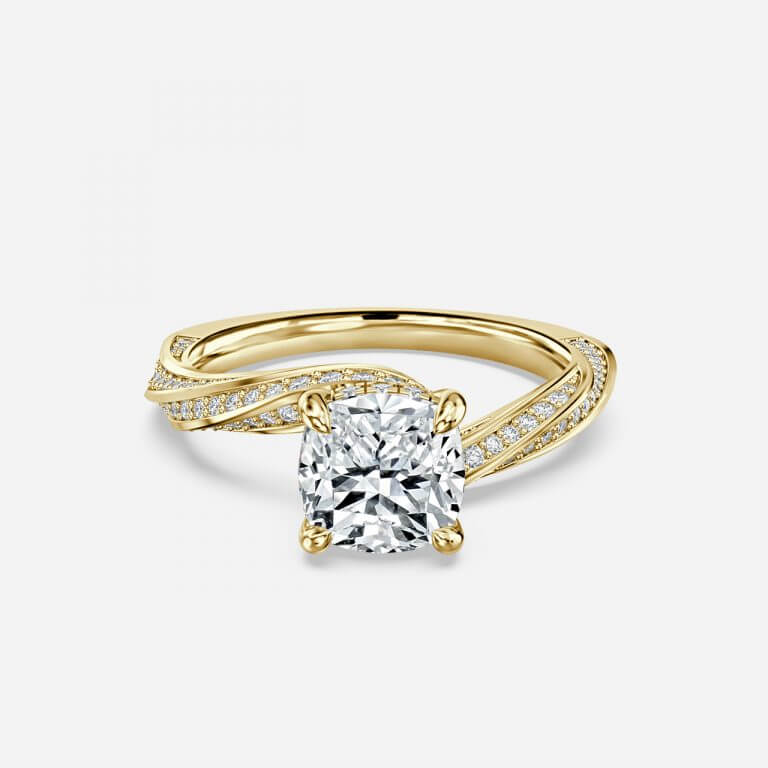 Cushion Hidden Halo Engagement Ring