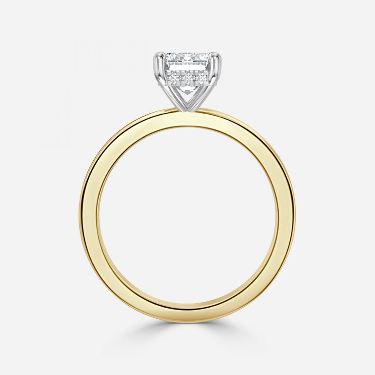Emerald Hidden Halo Engagement Ring