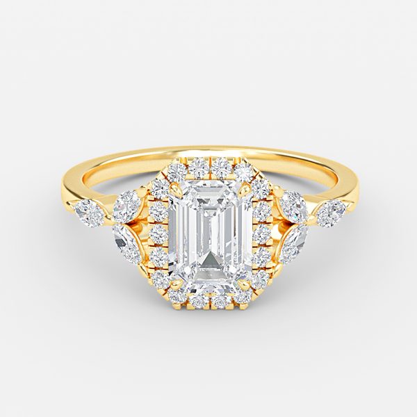 Emerald Halo Engagement Ring