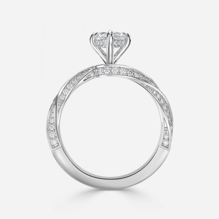 Marquise Hidden Halo Engagement Ring