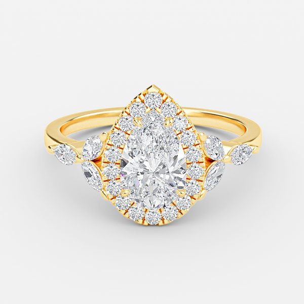 Pear Halo Engagement Ring
